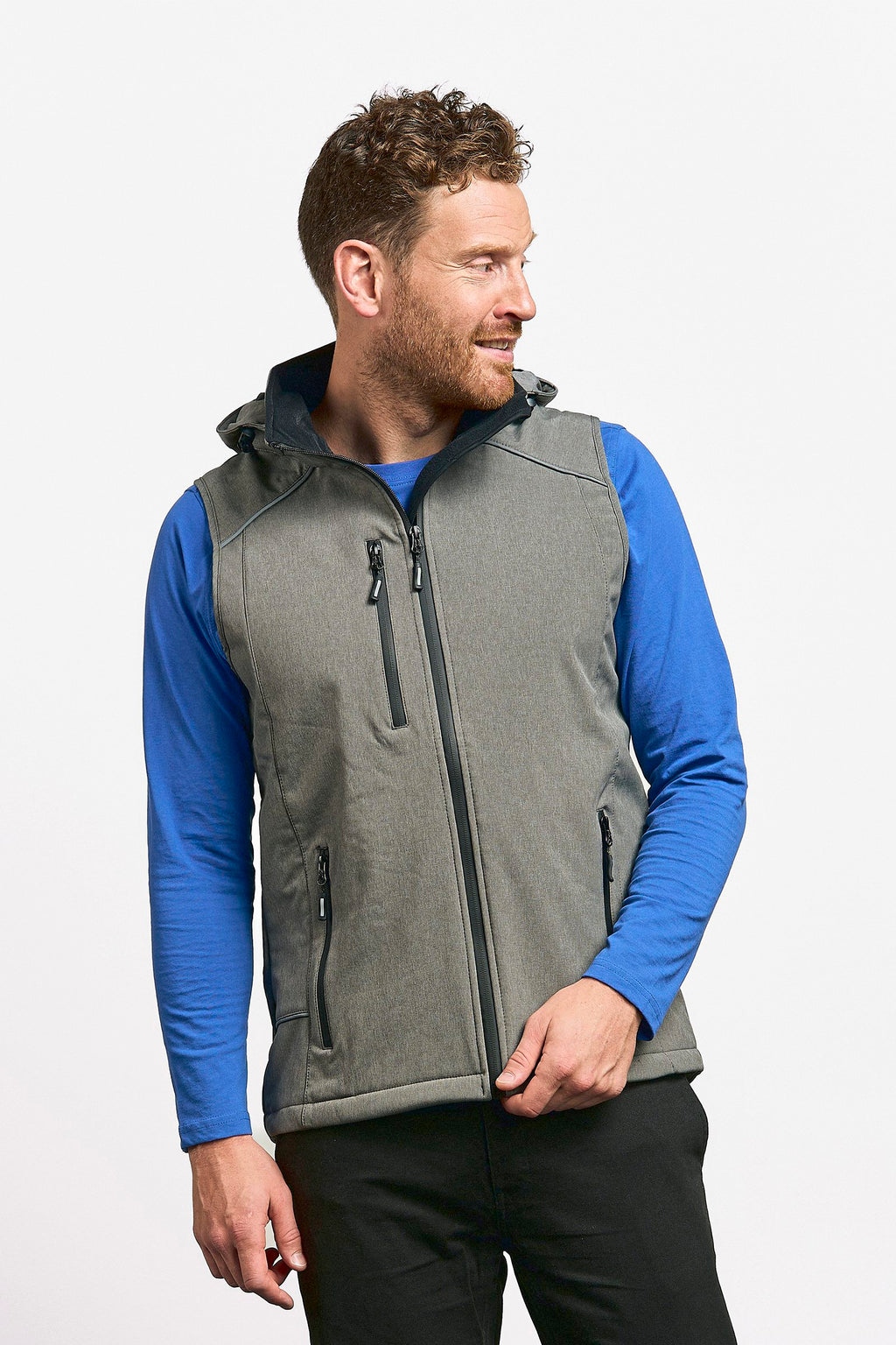 Softshell Bodywarmer Heren Waterdicht Winddicht met Afneembare Kap | E7840