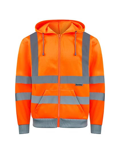 Hi-Vis Werkhoodie met Rits en Kap EN ISO 20471 Fluogeel/Marine | Portwest KX422