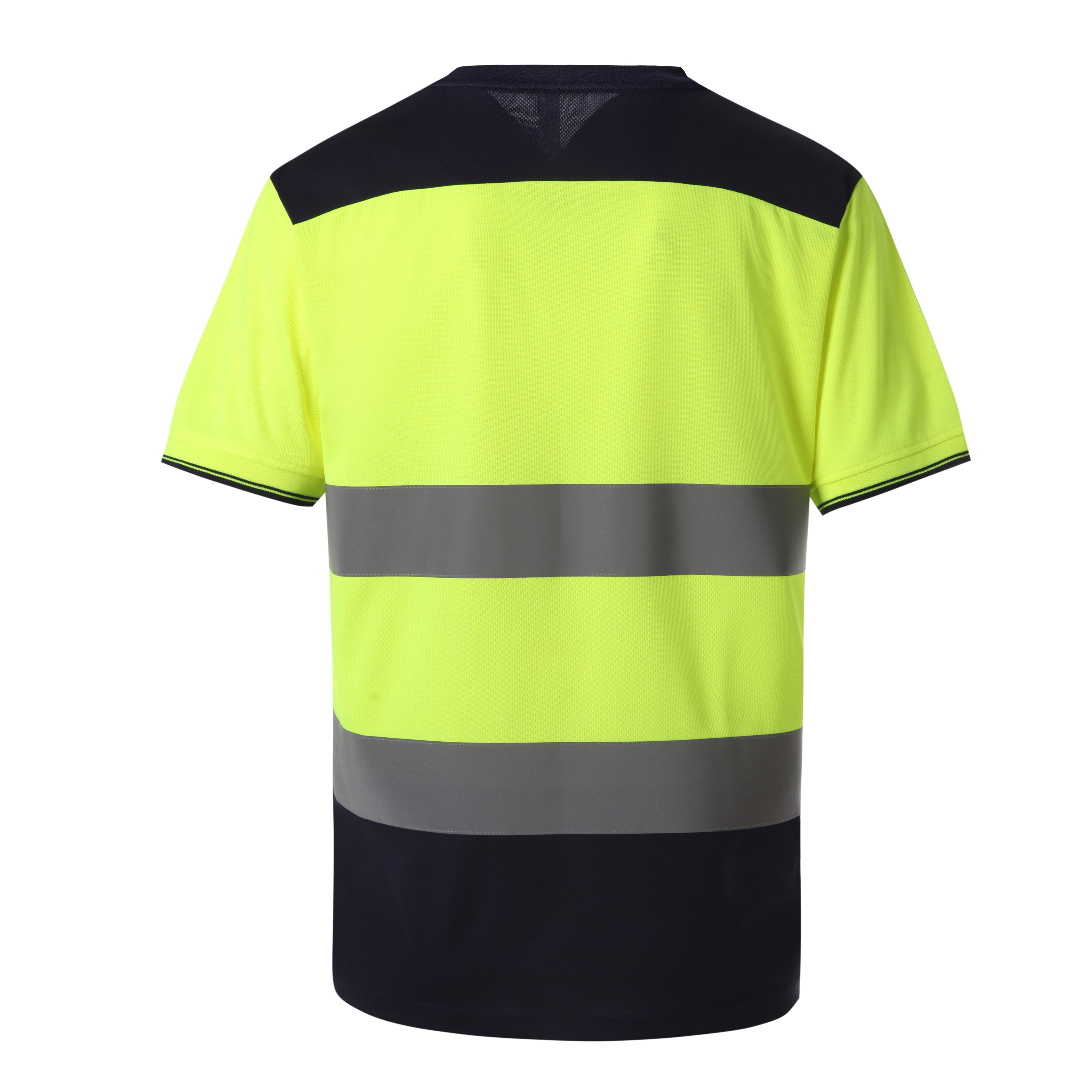 Hi-Vis T-Shirt Klasse 2 Fluogeel Marineblauw Reflecterend Werkshirt - YK400